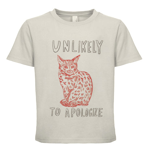 "Unlikely to Apologize," T-Shirt by Dave Eggers.